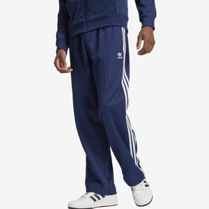 Adidas Men's Navy Blue Sweatpants with White Stripes Pockets Joggers Sz 2XL